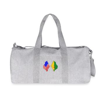 Drapeau des États-Unis et drapeau de la Guyane française - Sac de sport en toile recyclée Stanley/Stella - gris chiné - Devant