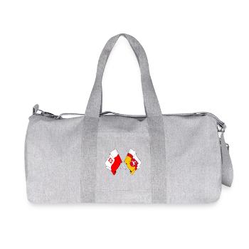 Flag of Poland, Lubin crossed - Recycled Canvas Sports Bag by Stanley/Stella - heather grey - Front