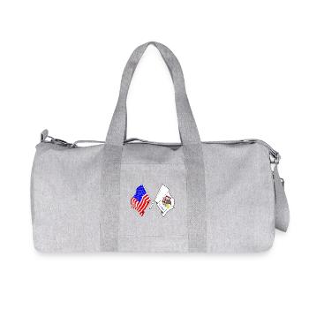 Flagge der USA und des Bundesstaates Illinois gekreuzt - Recycelte Canvas-Sporttasche von Stanley/Stella - Grau meliert - Vorne