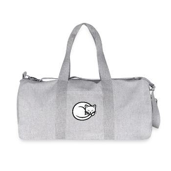 Sleepy Cat Silhouette - Recycled Canvas Sports Bag by Stanley/Stella - heather grey - Front