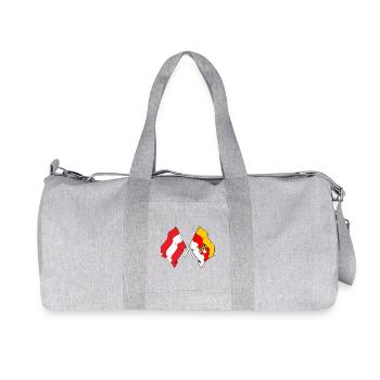Austria & Carinthia Crossed Flags - Recycled Canvas Sports Bag by Stanley/Stella - heather grey - Front