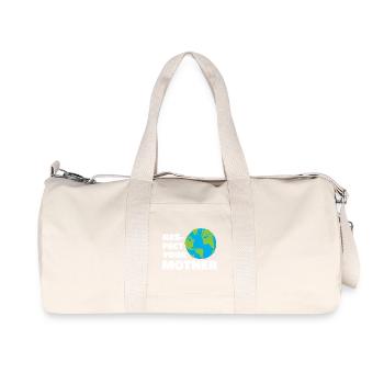 Respect Your Mother Earth Typography Design - Recycelte Canvas-Sporttasche von Stanley/Stella - Naturweiß - Vorne