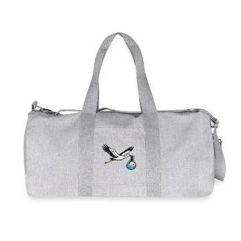 Flying Stork with Baby Peace Blue - Recycled Canvas Sports Bag by Stanley/Stella - heather grey - Front