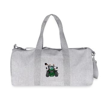 0175 tracteur vert - Sac de sport en toile recyclée Stanley/Stella - gris chiné - Devant