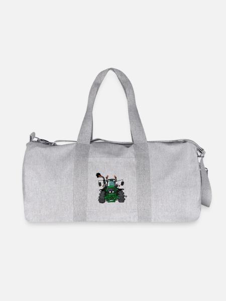 0175 tracteur vert - Sac de sport en toile recyclée Stanley/Stella - gris chiné