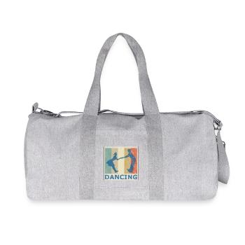 Retro vintage style dancing dance couple music - Recycled Canvas Sports Bag by Stanley/Stella - heather grey - Front