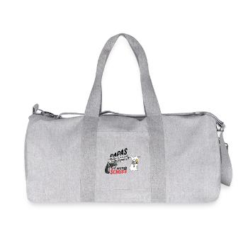 Papas Bester Schuss Lustig Geschenk Shirt - Recycelte Canvas-Sporttasche von Stanley/Stella - Grau meliert - Vorne