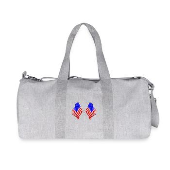 Two flags USA - Recycled Canvas Sports Bag by Stanley/Stella - heather grey - Front