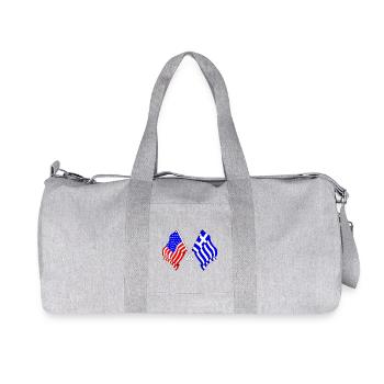 USA flag and Greece flag - Recycled Canvas Sports Bag by Stanley/Stella - heather grey - Front