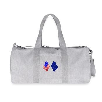 Drapeau des États-Unis et drapeau de l’Union européenne - Sac de sport en toile recyclée Stanley/Stella - gris chiné - Devant
