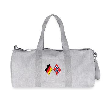 Flag of Germany and flag Norway - Recycled Canvas Sports Bag by Stanley/Stella - heather grey - Front