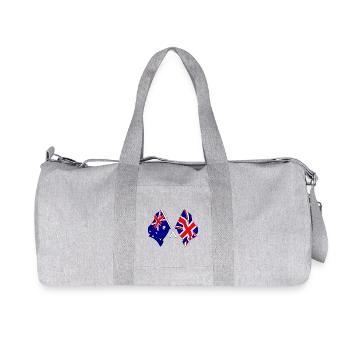 Flag of Australia and flag of England - Recycled Canvas Sports Bag by Stanley/Stella - heather grey - Front