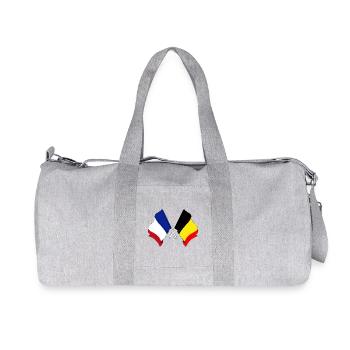 Drapeau de la France et drapeau de la Belgique - Sac de sport en toile recyclée Stanley/Stella - gris chiné - Devant