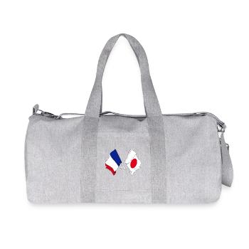 Drapeau de la France et drapeau du Japon - Sac de sport en toile recyclée Stanley/Stella - gris chiné - Devant