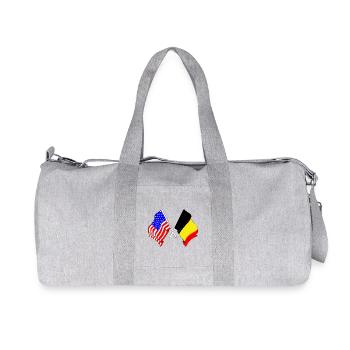 Drapeau des États-Unis et drapeau de la Belgique - Sac de sport en toile recyclée Stanley/Stella - gris chiné - Devant