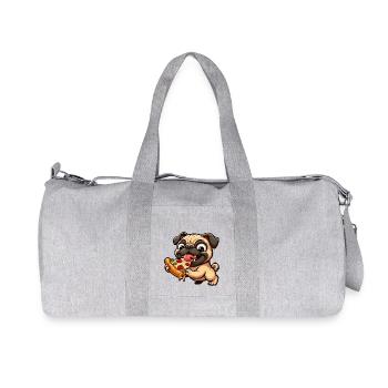 Drôle de chien de restauration rapide Carlin Pizza Fromage - Sac de sport en toile recyclée Stanley/Stella - gris chiné - Devant