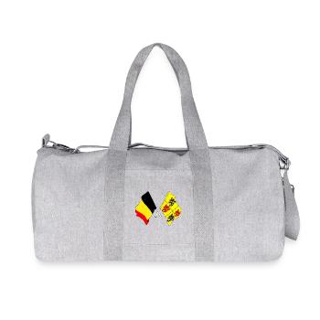 Flag Belgium and flag Hainaut - Recycled Canvas Sports Bag by Stanley/Stella - heather grey - Front