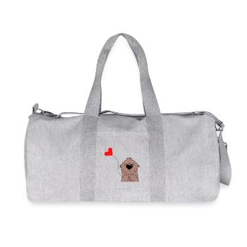 Loutre mignonne avec ballon coeur - Vêtements pour bébés - Sac de sport en toile recyclée Stanley/Stella - gris chiné - Devant