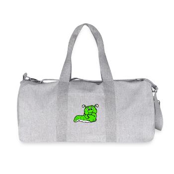 Caterpillar Worm Shy Friendly Curious Looking - Recycled Canvas Sports Bag by Stanley/Stella - heather grey - Front