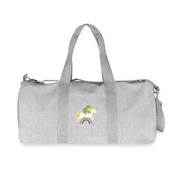 Une grenouille chevauche une licorne au-dessus de l’arc-en-ciel - Sac de sport en toile recyclée Stanley/Stella - gris chiné - Devant
