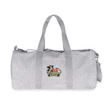Friends Not Food – Pet-friendly statement - Recycled Canvas Sports Bag by Stanley/Stella - heather grey - Front