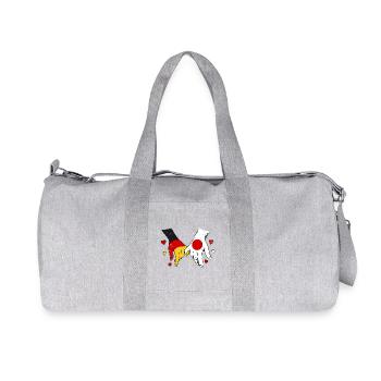 Deutschland_Japan_Flagge_Haendehalten_used - Recycelte Canvas-Sporttasche von Stanley/Stella - Grau meliert - Vorne