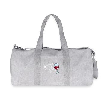 Leute die Wein trinken sehen besser aus / Spruch - Recycelte Canvas-Sporttasche von Stanley/Stella - Grau meliert - Vorne
