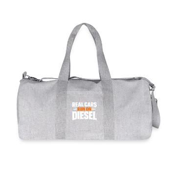 Real Cars Run on Diesel - Recycled Canvas Sports Bag by Stanley/Stella - heather grey - Front