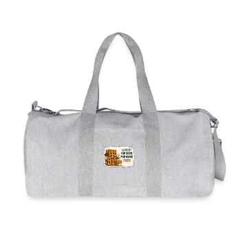 La vie est trop courte pour manger triste - Recycelte Canvas-Sporttasche von Stanley/Stella - Grau meliert - Vorne
