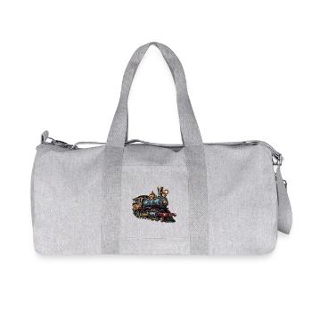 Voyage dans le temps : locomotive à vapeur du 19e siècle - Sac de sport en toile recyclée Stanley/Stella - gris chiné - Devant