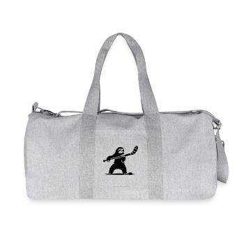 Sloth Ice Hockey Silhouette - Recycled Canvas Sports Bag by Stanley/Stella - heather grey - Front