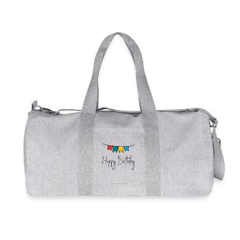 HAPPY BIRTHDAY. HAPPY BIRTHDAY. ANNIVERSARY. - Recycled Canvas Sports Bag by Stanley/Stella - heather grey - Front
