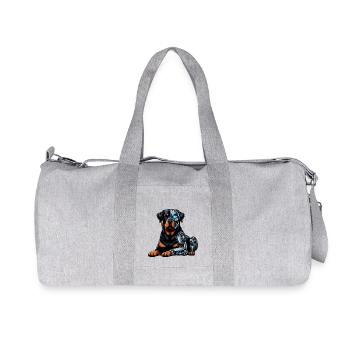 Rottweiler Cyborg Robot Space - Recycled Canvas Sports Bag by Stanley/Stella - heather grey - Front