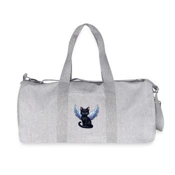 Ange chat noir avec des ailes Style gothique - Sac de sport en toile recyclée Stanley/Stella - gris chiné - Devant