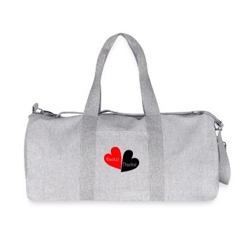Danke Thanks Herz - Recycelte Canvas-Sporttasche von Stanley/Stella - Grau meliert - Vorne