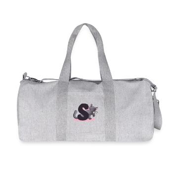 Cat Letter S - Recycled Canvas Sports Bag by Stanley/Stella - heather grey - Front