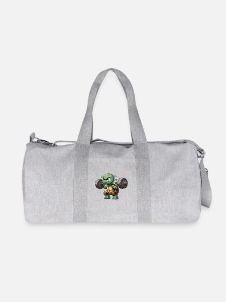 Schildkröte Hantel Workout Fitness Muskeln - Recycelte Canvas-Sporttasche von Stanley/Stella - Grau meliert