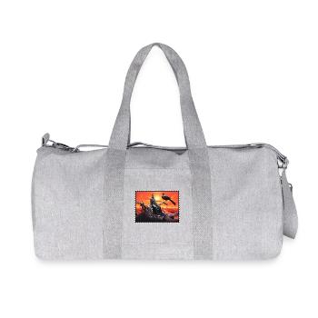 Dark fantasy raven and sunset surreal - Recycled Canvas Sports Bag by Stanley/Stella - heather grey - Front