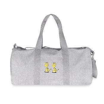 Amitié avec les girafes doubles - Sac de sport en toile recyclée Stanley/Stella - gris chiné - Devant