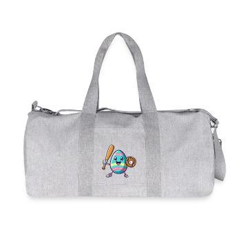 Easter Baseball Egg, Baseball Player Spring Festival - Recycled Canvas Sports Bag by Stanley/Stella - heather grey - Front