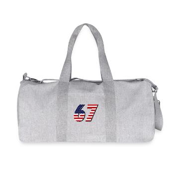 Sixty-seven, 67, 6, 7 - Recycled Canvas Sports Bag by Stanley/Stella - heather grey - Front