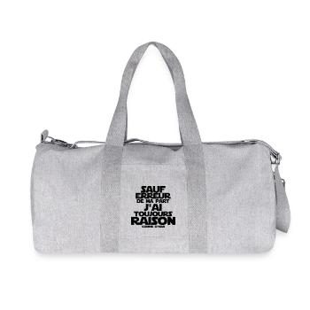 sauf erreur de ma part - Sac de sport en toile recyclée Stanley/Stella - gris chiné - Devant