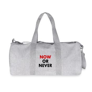 Now or never - Recycelte Canvas-Sporttasche von Stanley/Stella - Grau meliert - Vorne