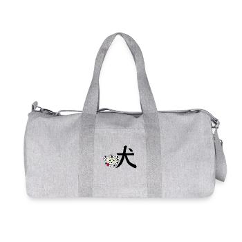 Manga Dog (Black) - Recycled Canvas Sports Bag by Stanley/Stella - heather grey - Front