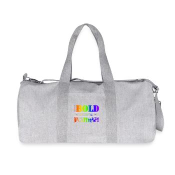 Vibrant Rainbow Funny Bold Text Design - Recycled Canvas Sports Bag by Stanley/Stella - heather grey - Front