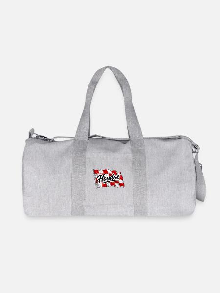 agitant le drapeau du Brabant avec Houdoe - Sac de sport en toile recyclée Stanley/Stella - gris chiné
