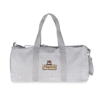 Ich bin der Erklärbär - Recycelte Canvas-Sporttasche von Stanley/Stella - Grau meliert - Vorne