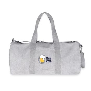 Malle Einmal Im Jahr Bier - Recycelte Canvas-Sporttasche von Stanley/Stella - Grau meliert - Vorne