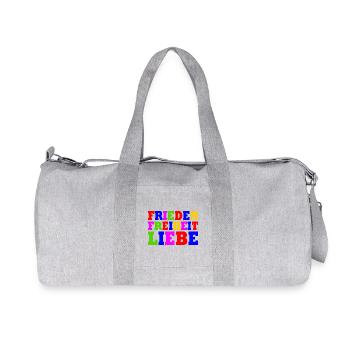 Frieden freiheit liebe - Recycelte Canvas-Sporttasche von Stanley/Stella - Grau meliert - Vorne