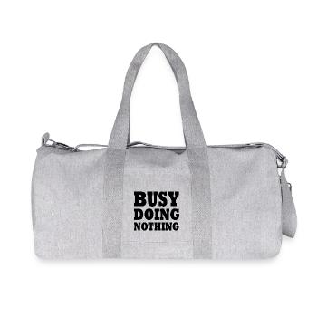 busy doing nothing - Recycled Canvas Sports Bag by Stanley/Stella - heather grey - Front